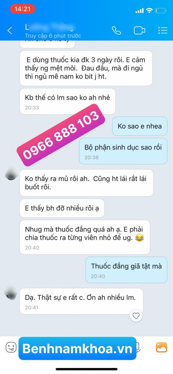 Phản hồi chữa bệnh lậu uy tín -29-06